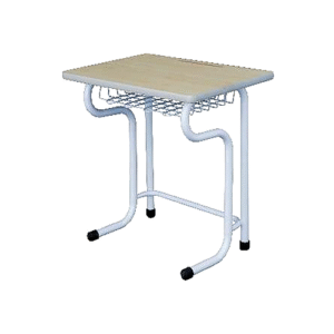 مكتب طالب مربع خشبى فاتح مع سلة سلكية - كود FS1344