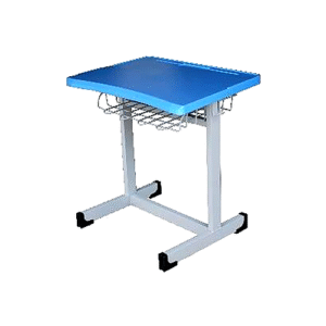 مكتب طالب مربع أزرق فاتح مع سلة سلكية - كود FS1364